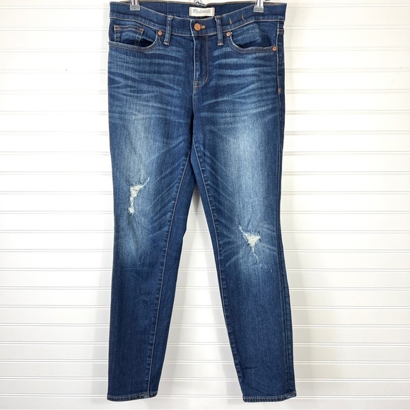 Madewell Denim - Madewell Jeans Women's Skinny Skinny Stretch Mid Rise Distressed Blue Denim 31